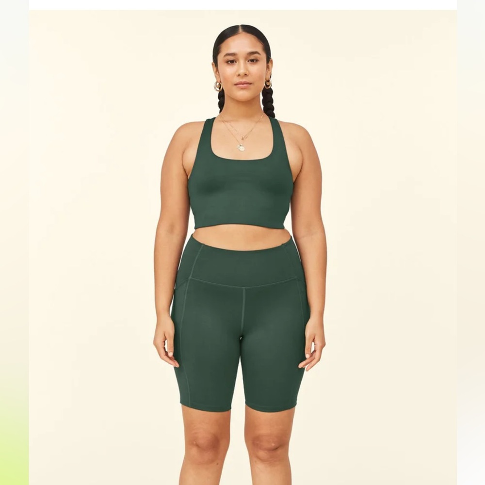 Girlfriend Collective Moss High-Rise Pocket Bike Short, Size Medium